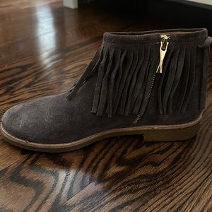 Kate Spade Gray Fringe Bootie Size 8